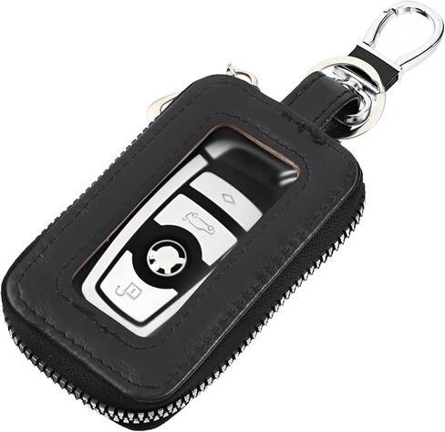 Car Remote Case,Universal Leather Car Key Fob Case with Transparent Window & Zipper,Keys Fob Holder for Remote Keys Fobs/Cars Keychain in Kuwait