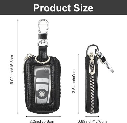 Car Remote Case,Universal Leather Car Key Fob Case with Transparent Window & Zipper,Keys Fob Holder for Remote Keys Fobs/Cars Keychain in Kuwait