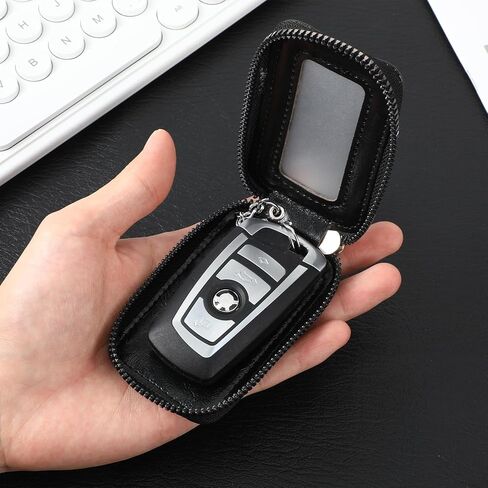 Car Remote Case,Universal Leather Car Key Fob Case with Transparent Window & Zipper,Keys Fob Holder for Remote Keys Fobs/Cars Keychain in Kuwait