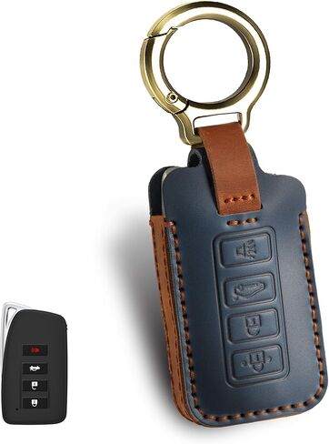 for Lexus Leather Key Fob Cover, Leather Key Case Full Protector Compatible with RX ES GS LS NX IS GX LX RC LC (RED) in Saudi Arabia