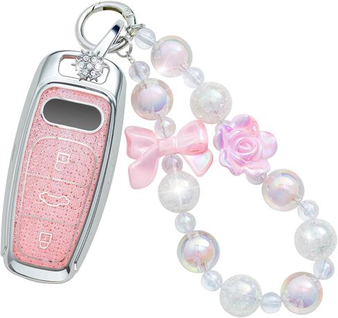 for Nissan Key Fob Cover with Keychain, Pink TPU Key Case Protection Shell for 5 Buttons Rogue Altima Sentra Pathfinder Frontier Maxima Titan Murano Kicks Juke Versa Armada in Kuwait