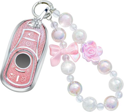 for Nissan Key Fob Cover with Keychain, Pink TPU Key Case Protection Shell for 5 Buttons Rogue Altima Sentra Pathfinder Frontier Maxima Titan Murano Kicks Juke Versa Armada in Kuwait