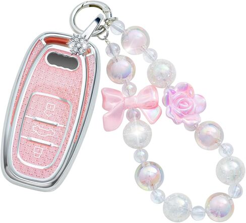 for Nissan Key Fob Cover with Keychain, Pink TPU Key Case Protection Shell for 5 Buttons Rogue Altima Sentra Pathfinder Frontier Maxima Titan Murano Kicks Juke Versa Armada in Kuwait