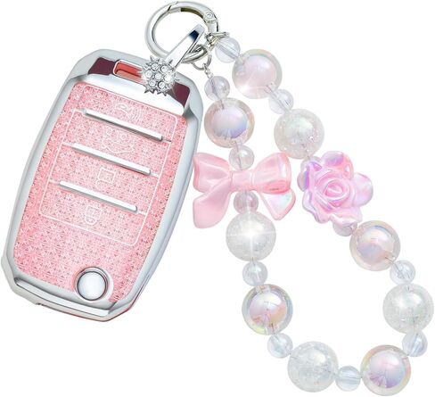 for Nissan Key Fob Cover with Keychain, Pink TPU Key Case Protection Shell for 5 Buttons Rogue Altima Sentra Pathfinder Frontier Maxima Titan Murano Kicks Juke Versa Armada in Kuwait