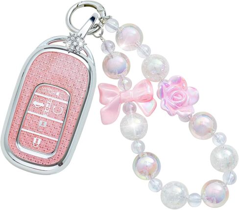 for Nissan Key Fob Cover with Keychain, Pink TPU Key Case Protection Shell for 5 Buttons Rogue Altima Sentra Pathfinder Frontier Maxima Titan Murano Kicks Juke Versa Armada in Kuwait