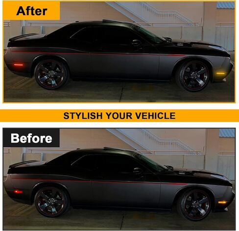 LED Side Marker Light Replacement for Challenger 2008-2014, 4 PCS Smoked Lens Front Rear Side Fender Parking Position Lamp Assembly in Saudi Arabia