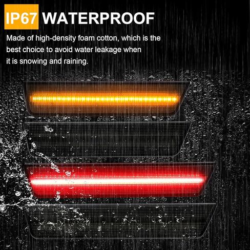 LED Side Marker Light Replacement for Challenger 2008-2014, 4 PCS Smoked Lens Front Rear Side Fender Parking Position Lamp Assembly in Saudi Arabia