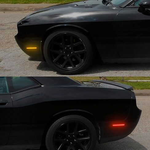 LED Side Marker Light Replacement for Challenger 2008-2014, 4 PCS Smoked Lens Front Rear Side Fender Parking Position Lamp Assembly in Saudi Arabia