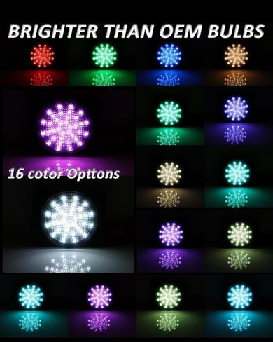 مصابيح تحديد جانبية LED من Bestview RGB متوافقة مع 2007-2018 Je-ep Wrangler JK JKU، عدسات شفافة بإضاءة 16 لونًا، عبوتان in Kuwait