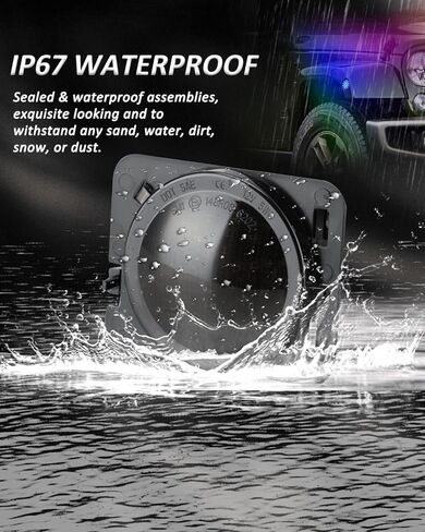 مصابيح تحديد جانبية LED من Bestview RGB متوافقة مع 2007-2018 Je-ep Wrangler JK JKU، عدسات شفافة بإضاءة 16 لونًا، عبوتان in Kuwait