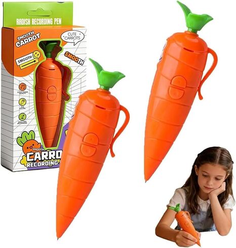 WENET Carrot Recorder Pen, 2026 New Multi-Function Voice Recording Pen with Ballpoint Writing Tool, Carro𝐭 Pe𝐧 with 20s Playback Feature, Role-Play Props, School Supplies (1PC) in Kuwait