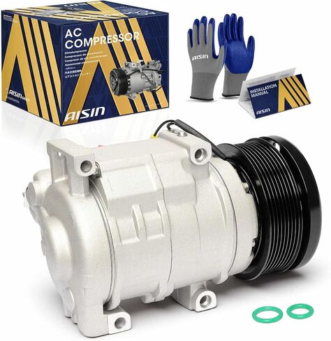 AISIN AFTERMARKET ACCT-00259 Air Conditioner AC Compressor - Compatible with Toyota Land Cruiser 2008-2011&2013-2021, Sequoia 2008-2022, Lexus GX460 2010-2023 - with 8-Pulley Groove, with Clutch in Kuwait