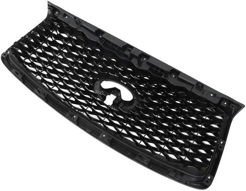 Glossy Black Front Bumper Upper Grille Compatible With Infiniti Qx80 2018-2021 Limited Luxe Premium W/camera, Black Honeycomb Hood Grill Replacement 62310-6GW0A 623106GW0A in Saudi Arabia