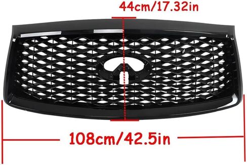 Glossy Black Front Bumper Upper Grille Compatible With Infiniti Qx80 2018-2021 Limited Luxe Premium W/camera, Black Honeycomb Hood Grill Replacement 62310-6GW0A 623106GW0A in Saudi Arabia