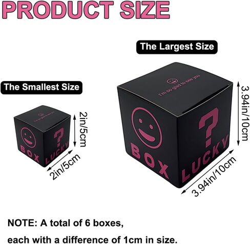 6 PCS Colorful Nesting Boxes Assorted Sizes, Prank Gift Box, Stackable Surprise Lucky Box Funny Gag Gift for Birthday Weddings Anniversaries Christmas, 2-3.9 Inch in Saudi Arabia