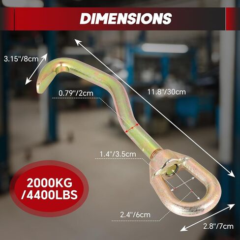 Auto Body Frame Hook Collision Pulling Clamps 2 Pack | Dent Repair Flat Nose Sheet Metal Hook with Swivel Head, Auto Body Pulling Clamp Car Frame Puller in Kuwait