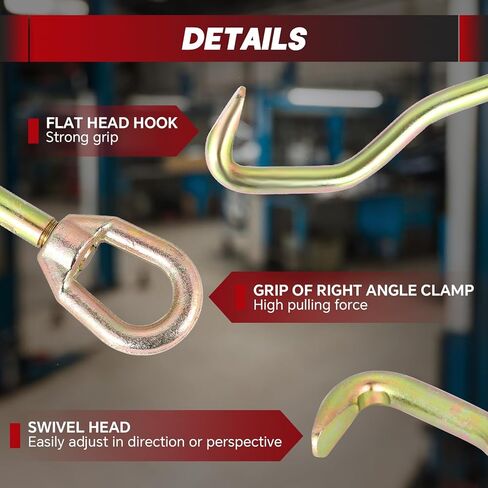 Auto Body Frame Hook Collision Pulling Clamps 2 Pack | Dent Repair Flat Nose Sheet Metal Hook with Swivel Head, Auto Body Pulling Clamp Car Frame Puller in Kuwait