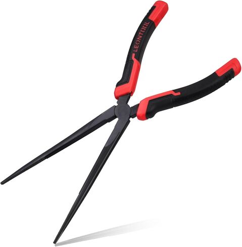 10" Extra Long Needle Nose Pliers | Designed for Car Repair & Welding Assistance | Heavy Duty 45 Steel Extended Reach Long Nose Pliers with Serrated Jaw for Narrow Spaces and Limited Areas in Kuwait