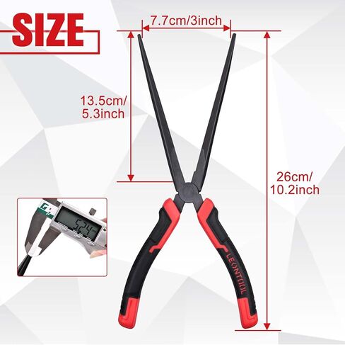10" Extra Long Needle Nose Pliers | Designed for Car Repair & Welding Assistance | Heavy Duty 45 Steel Extended Reach Long Nose Pliers with Serrated Jaw for Narrow Spaces and Limited Areas in Kuwait