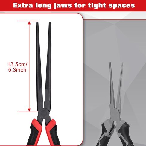 10" Extra Long Needle Nose Pliers | Designed for Car Repair & Welding Assistance | Heavy Duty 45 Steel Extended Reach Long Nose Pliers with Serrated Jaw for Narrow Spaces and Limited Areas in Kuwait