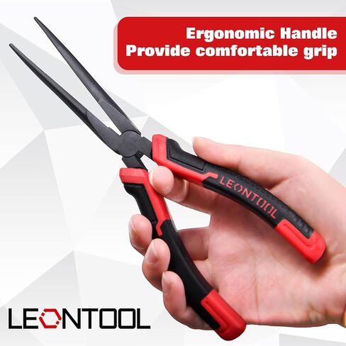 10" Extra Long Needle Nose Pliers | Designed for Car Repair & Welding Assistance | Heavy Duty 45 Steel Extended Reach Long Nose Pliers with Serrated Jaw for Narrow Spaces and Limited Areas in Kuwait
