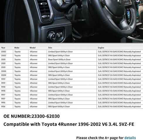 فلتر وقود الغاز الفاخر 23300-62030 متوافق مع Toyota 4Runner 1996-2002 V6 3.4L 5VZ-FE in Kuwait