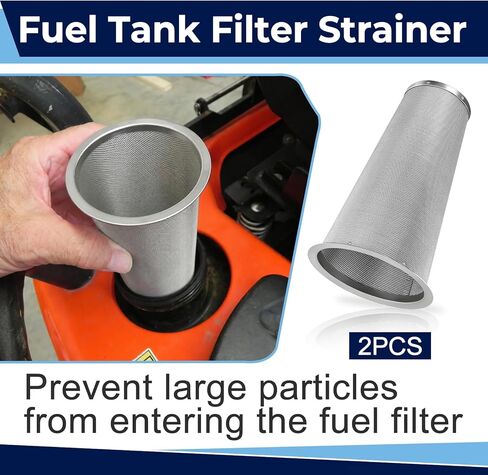 2 Pcs Tractor Fuel Tank Filter Strainer for Kubota BX Series 1880, 2360, 23S, 24, 25D, 2380, 2670, 2680, 304 Stainless Steel Cone Design, fuel tank filter for Kubota with Dutch Weave Mesh in Kuwait