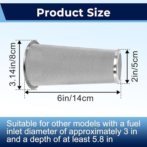 2 Pcs Tractor Fuel Tank Filter Strainer for Kubota BX Series 1880, 2360, 23S, 24, 25D, 2380, 2670, 2680, 304 Stainless Steel Cone Design, fuel tank filter for Kubota with Dutch Weave Mesh in Kuwait