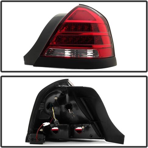 ACANII-For 1998-2011 Ford Crown Victoria مصابيح خلفية LED زخارف سوداء 98-11 يسار + يمين in Kuwait