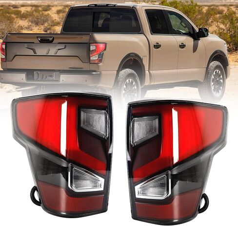 Dasbecan Pair Tail Light Assembly Compatible With 2016-2024 Nissan Titan/Titan XD(Upgrade to 2020-2024 Style) LED Taillight Rear Brake Lamp Passenger and Driver Side Replace# 26555-9FV3B 26550-9FV3B in Kuwait