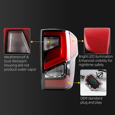 Dasbecan Pair Tail Light Assembly Compatible With 2016-2024 Nissan Titan/Titan XD(Upgrade to 2020-2024 Style) LED Taillight Rear Brake Lamp Passenger and Driver Side Replace# 26555-9FV3B 26550-9FV3B in Kuwait