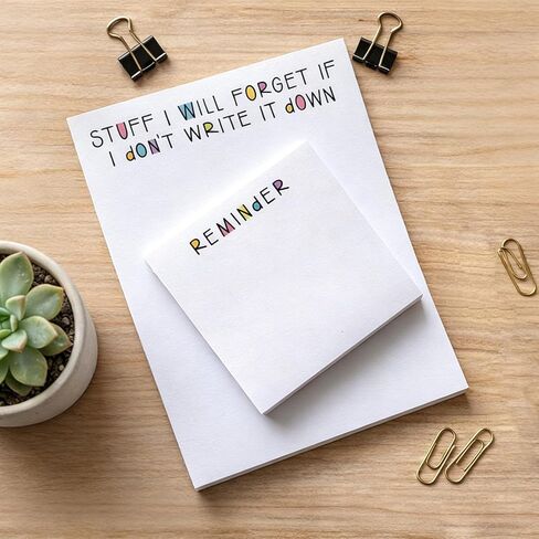 2 PCS Funny Sticky Note Set, to Do List Notepad Funny Stationery, Office Supplies, Notebook Labels, Desk Sticky Note 50 Pages (Large:5.5 * 4.3 Inches, Small:3 * 3 Inches) in Kuwait