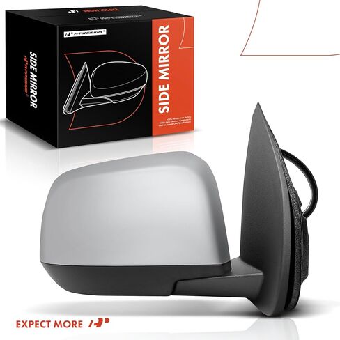 A-Premium Passenger Side Power Door Mirror - Compatible with Chevrolet Colorado & GMC Canyon, 2015-2017 - Heated Manual Folding Chrome Outside Rear View Mirror - Replace# 23498381, 23305539 in Kuwait