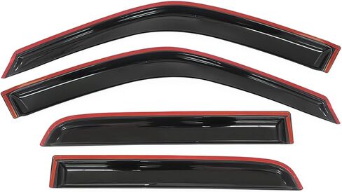 Window Visor Compatible with 1997-2001 Honda CRV 4Dr, Slim Style Acrylic Smoke Tinted & Semi-Transparent Sun Rain Wind Guards Shield Vent by IKON MOTORSPORTS, 1999 2000 in Kuwait