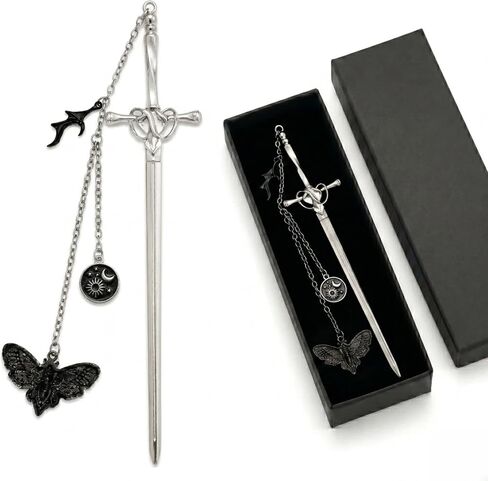 Fantasy Dark Romance Bookmark - Charm Rose Sword Metal Book Marks Gifts Vintage Heart Aesthetic Page Mark for Reading Lover Women Men Bookish Reader Birthday Student Graduation Accessories in Saudi Arabia