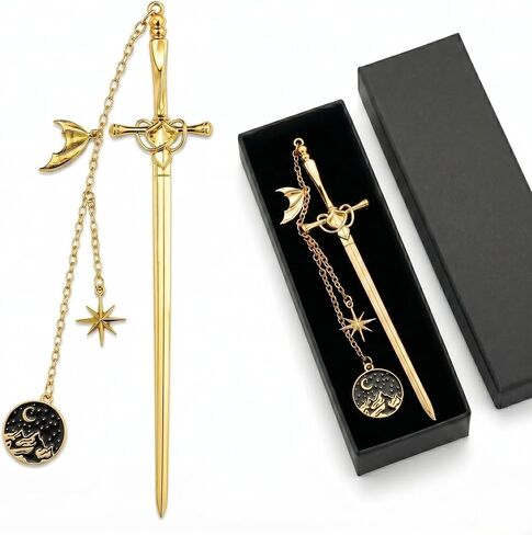 Fantasy Dark Romance Bookmark - Charm Rose Sword Metal Book Marks Gifts Vintage Heart Aesthetic Page Mark for Reading Lover Women Men Bookish Reader Birthday Student Graduation Accessories in Saudi Arabia