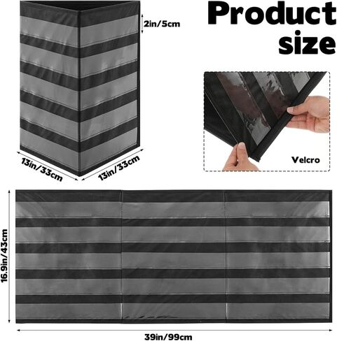 2 Pcs 3 Sides 5 Layers Portable Bookmark Display Stand, Foldable Bookmark Holder Desktop Display Rack for Retail Store Booth Craft Shows Fair Library No Assembly Required, Black, 16.5 x 40in in Saudi Arabia