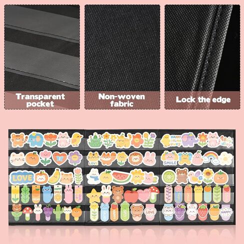 2 Pcs 3 Sides 5 Layers Portable Bookmark Display Stand, Foldable Bookmark Holder Desktop Display Rack for Retail Store Booth Craft Shows Fair Library No Assembly Required, Black, 16.5 x 40in in Saudi Arabia