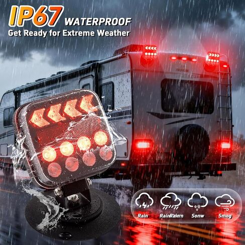 Wireless Trailer Lights, Adjustable Magnetic LED Trailer Lights with Reflectors, Fast Charge, Portable Rechargeable Tow Tail Light Kit for Trucks, Boats, RVs, Campers, Caravans, Cars, IP67 Waterproof in Saudi Arabia