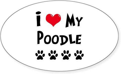 CafePress Black Poodle Lover Oval Bumper Sticker Car Decal in Kuwait