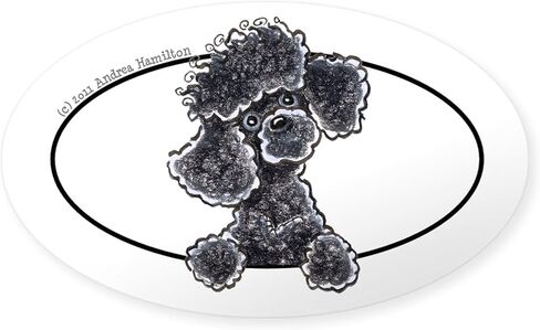 CafePress Black Poodle Lover Oval Bumper Sticker Car Decal in Kuwait