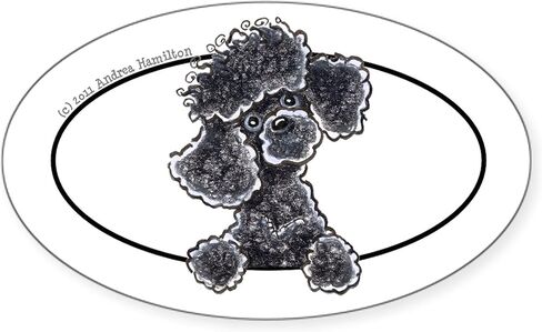 CafePress Black Poodle Lover Oval Bumper Sticker Car Decal in Kuwait