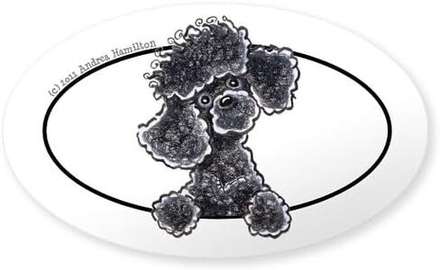 CafePress Black Poodle Lover Oval Bumper Sticker Car Decal in Kuwait