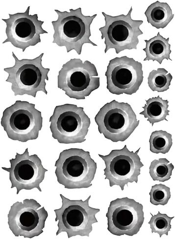Realistic Bullet Hole Graphics Decorative Sticker Waterproof Vinyl is Suitable for Furniture car Body car Windows Bumpers Rear Windshield laptops Travel Cases Walls and Other Decorations#A-116 in Saudi Arabia