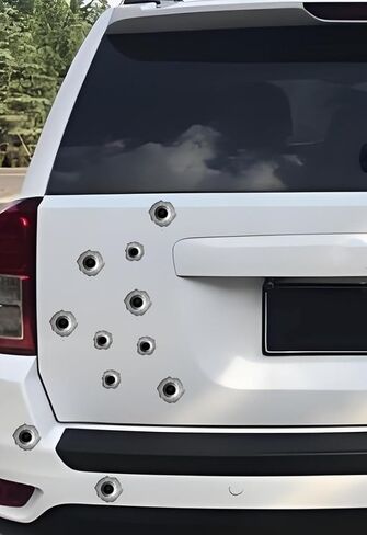 Realistic Bullet Hole Graphics Decorative Sticker Waterproof Vinyl is Suitable for Furniture car Body car Windows Bumpers Rear Windshield laptops Travel Cases Walls and Other Decorations#A-116 in Saudi Arabia