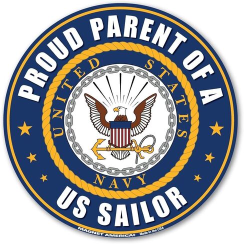 Round Magnet - Proud Parent of a US Sailor - USN United States Navy - 5" Round in Saudi Arabia