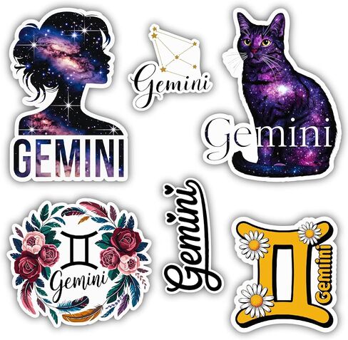 Gemini Zodiac Stickers Astrology Vinyl Decals for Water Bottle Laptop, Waterproof Zodiac Sign Stickers 6 Inch in Saudi Arabia