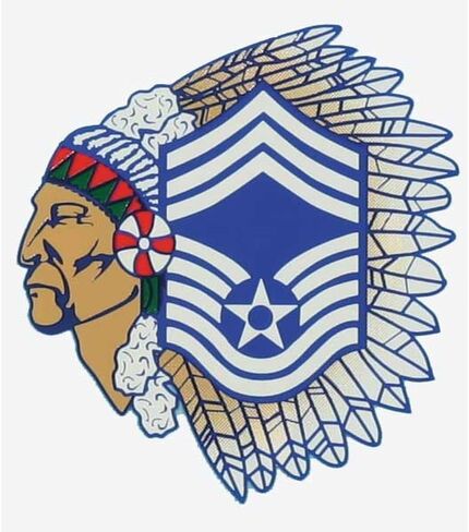 Air Force Chief Master Sergeant with Indian Head 3.5"x3.75" Decal in Kuwait