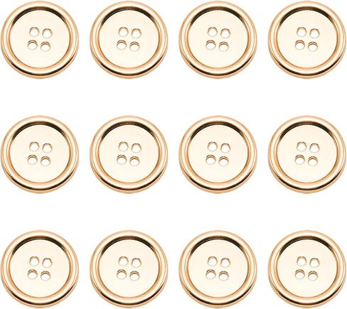 Lilaly 12 pcs Metal Gunmetal 5/8 Inch Buttons for Crafts, 15mm 4-Holes Buttons for Clothes, Suitable for for DIY Crafts, Coats, Shirts, Pants, Shorts in Kuwait