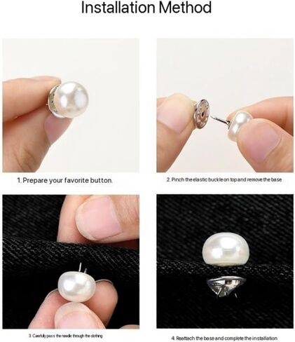30 PCS Women Shirt Brooch Buttons No-Sew Invisible Pearl Brooch Buttons Cover Up Lapel Pins Blouse Modesty Pin Prevent Accidental Exposure Decorative Pins for DIY Cardigan Bag Dress Clothes in Saudi Arabia